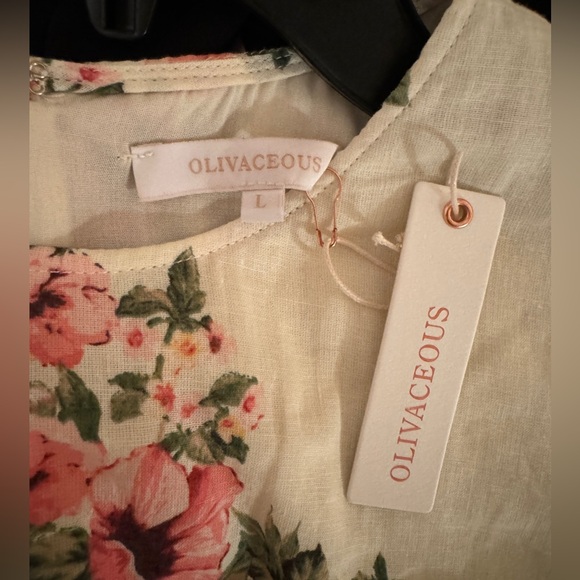 Floral Puff Sleeve Linen Mini Dress - Picture 5 of 5